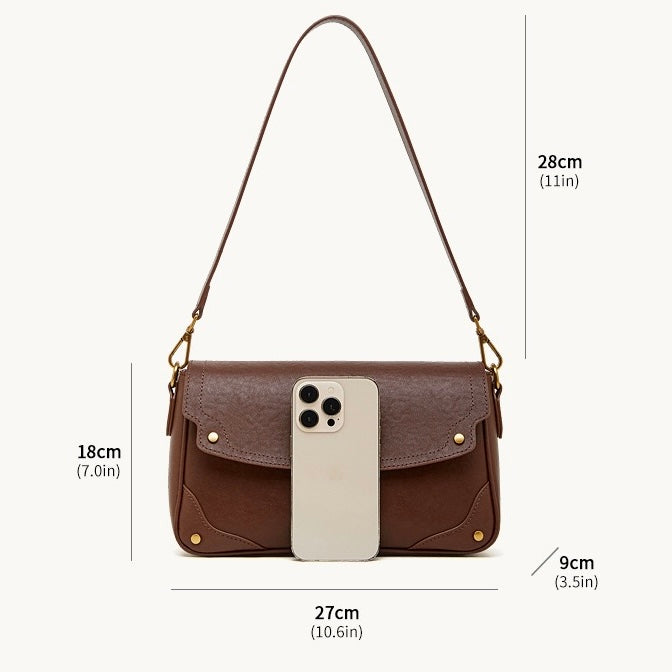 Bolso bandolera cruzado para mujer Eclipse Ash de cuero genuino con hebilla