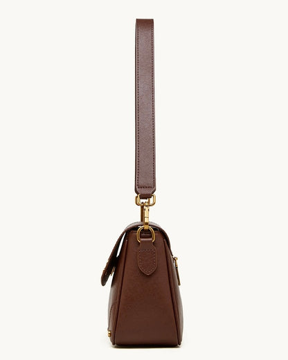 Bolso bandolera cruzado para mujer Eclipse Ash de cuero genuino con hebilla