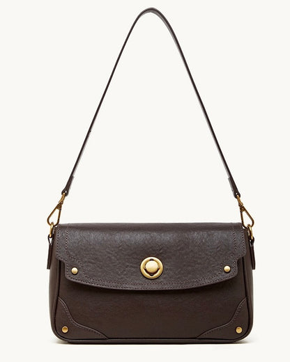 Bolso bandolera cruzado para mujer Eclipse Ash de cuero genuino con hebilla