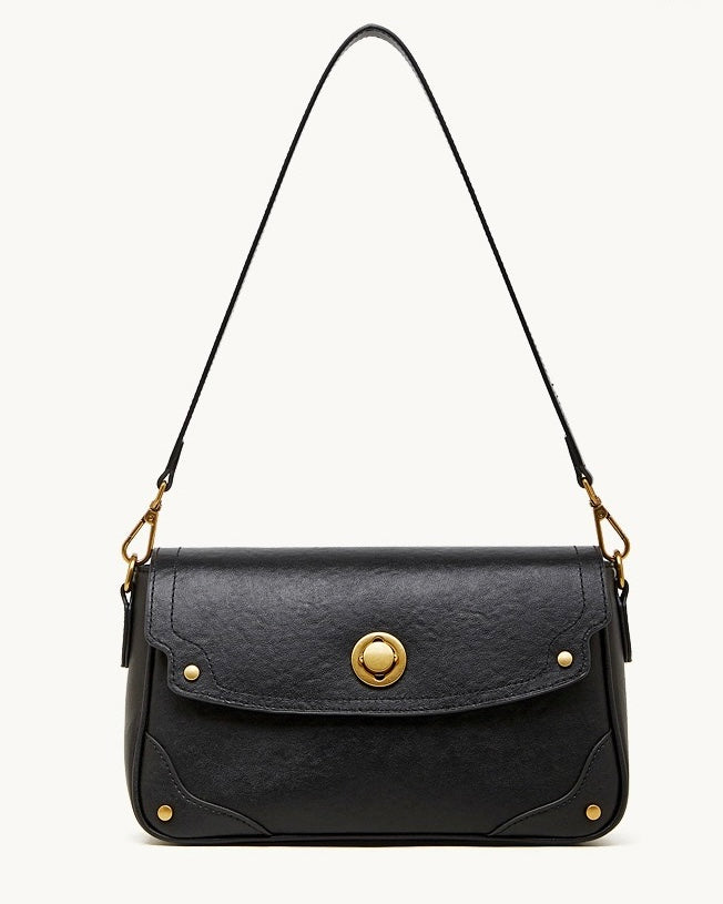 Bolso bandolera cruzado para mujer Eclipse Ash de cuero genuino con hebilla