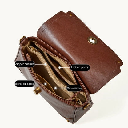 Bolso bandolera cruzado para mujer Eclipse Ash de cuero genuino con hebilla