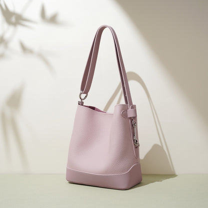 Damen Umhängetasche aus echtem Leder mit Lychee-Grain-Muster