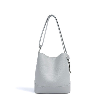 Damen Umhängetasche aus echtem Leder mit Lychee-Grain-Muster