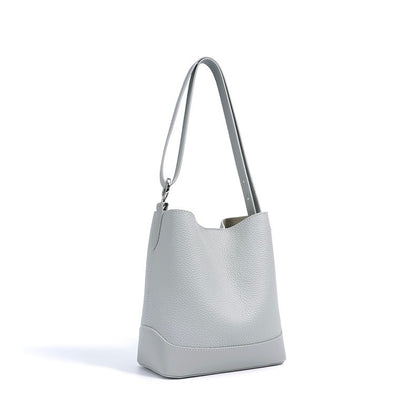 Damen Umhängetasche aus echtem Leder mit Lychee-Grain-Muster