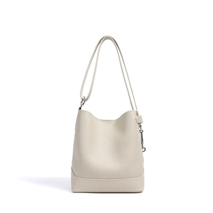 Damen Umhängetasche aus echtem Leder mit Lychee-Grain-Muster