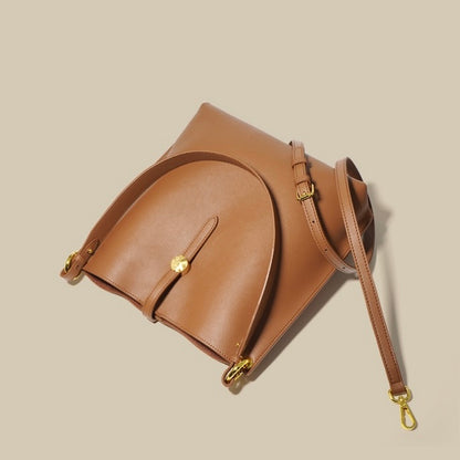 Damen-Eimertasche aus echtem Leder für den Pendler