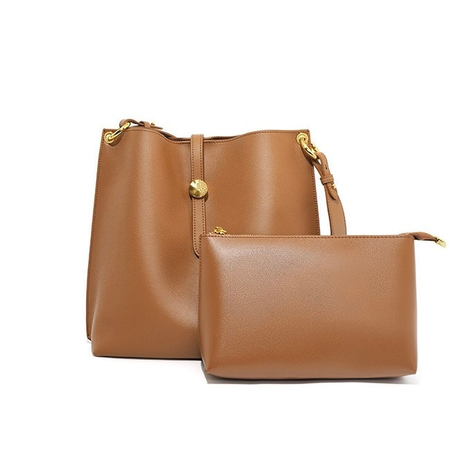 Damen-Eimertasche aus echtem Leder für den Pendler