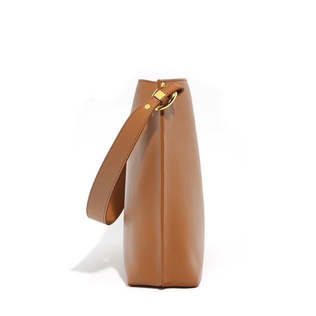 Damen-Eimertasche aus echtem Leder für den Pendler
