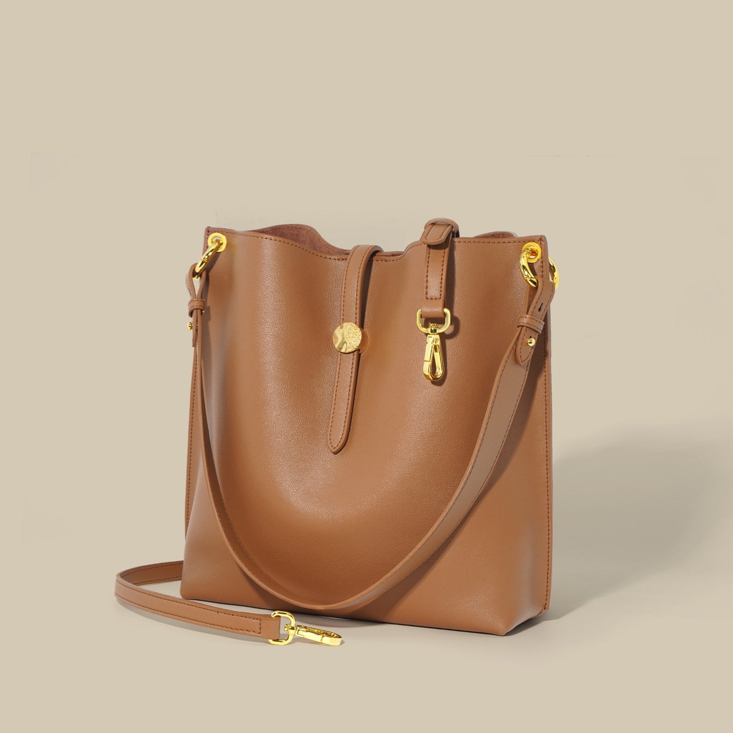 Damen-Eimertasche aus echtem Leder für den Pendler