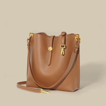 Damen-Eimertasche aus echtem Leder für den Pendler