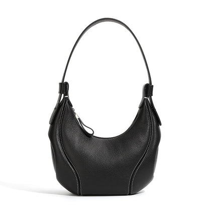 Damen Echtleder Niche Crescent Vintage Schulter-Umhängetasche