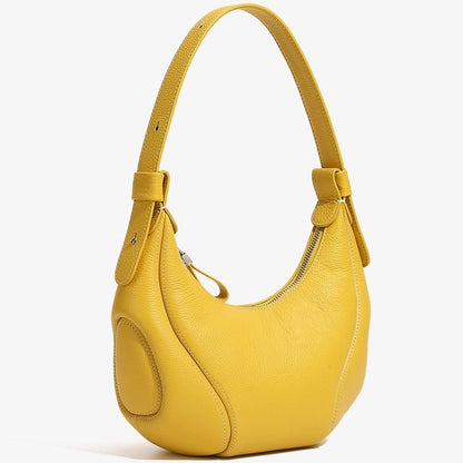Damen Echtleder Niche Crescent Vintage Schulter-Umhängetasche