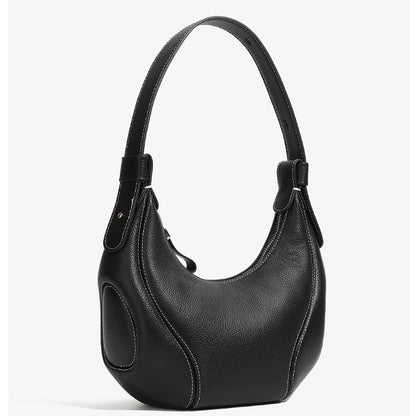 Damen Echtleder Niche Crescent Vintage Schulter-Umhängetasche