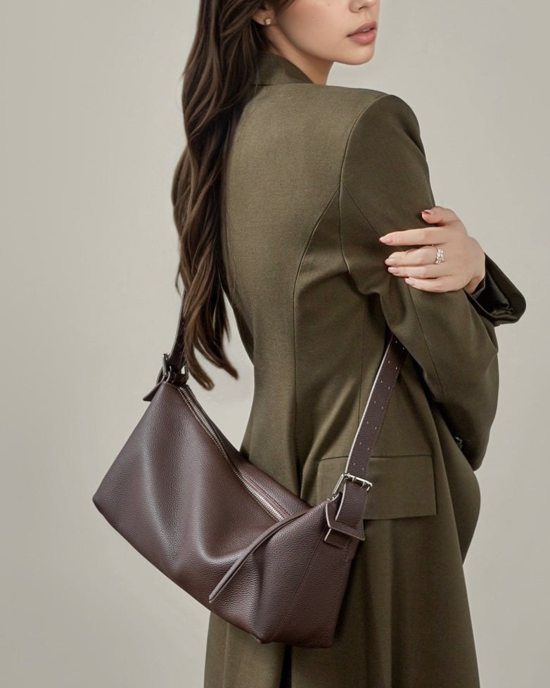 Die Origami Asymmetrische Echtledertasche – Vielseitige 2-Wege-Tragbare Schultertasche