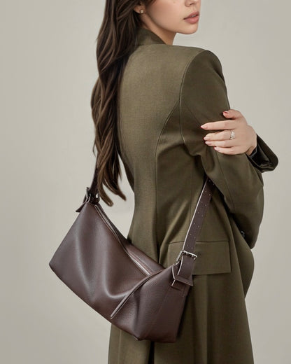 Die Origami Asymmetrische Echtledertasche – Vielseitige 2-Wege-Tragbare Schultertasche