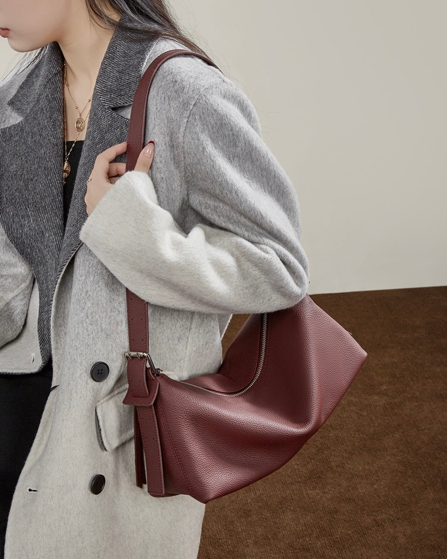 Die Origami Asymmetrische Echtledertasche – Vielseitige 2-Wege-Tragbare Schultertasche