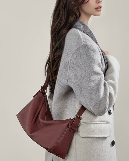 Die Origami Asymmetrische Echtledertasche – Vielseitige 2-Wege-Tragbare Schultertasche