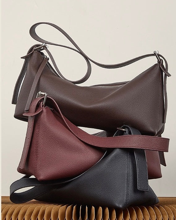 Die Origami Asymmetrische Echtledertasche – Vielseitige 2-Wege-Tragbare Schultertasche