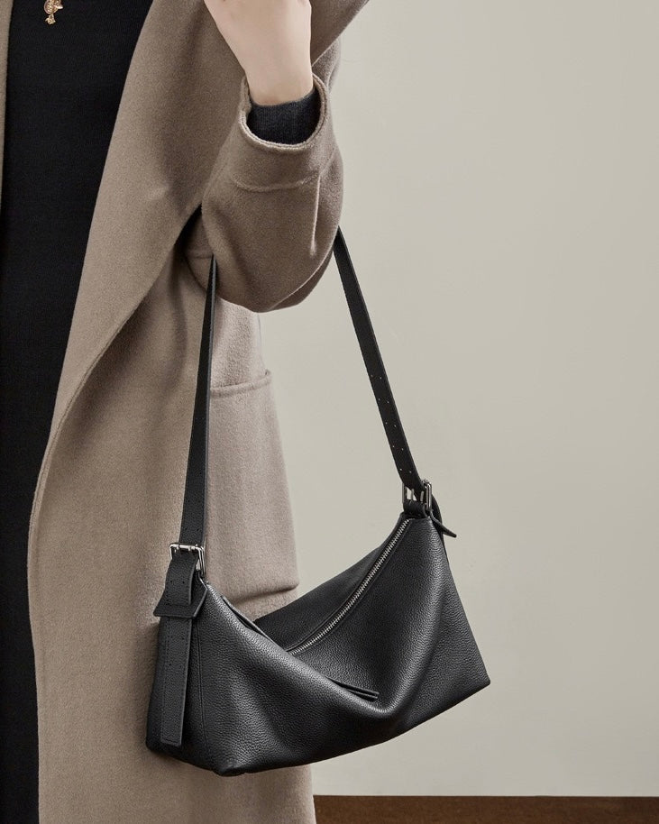 Die Origami Asymmetrische Echtledertasche – Vielseitige 2-Wege-Tragbare Schultertasche