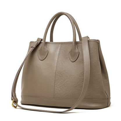 Vintage Genuine Leather Bag with Versatile 2-Way Carry - Classic Work Satchel