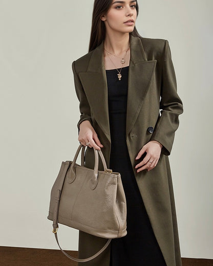 Vintage Genuine Leather Bag with Versatile 2-Way Carry - Classic Work Satchel