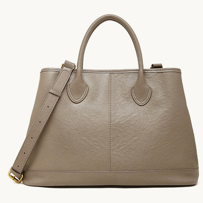 Vintage Genuine Leather Bag with Versatile 2-Way Carry - Classic Work Satchel