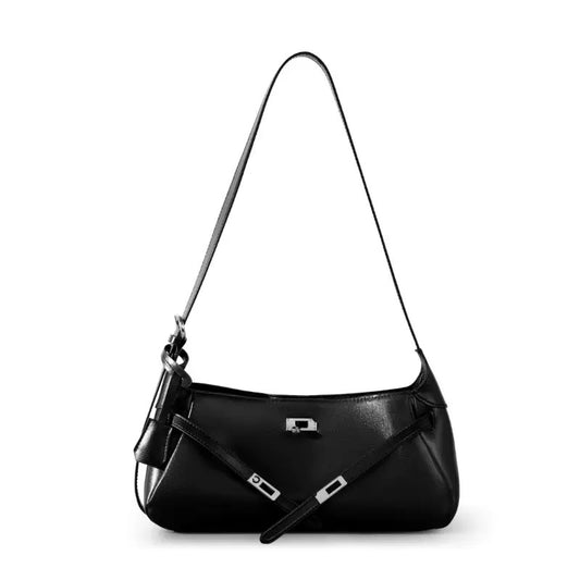 Women' Waxed Calfskin Vintage Crossbody Baguette Bag