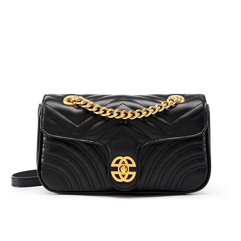 Umhängetasche Love Diamond Chain aus echtem Leder für Damen 