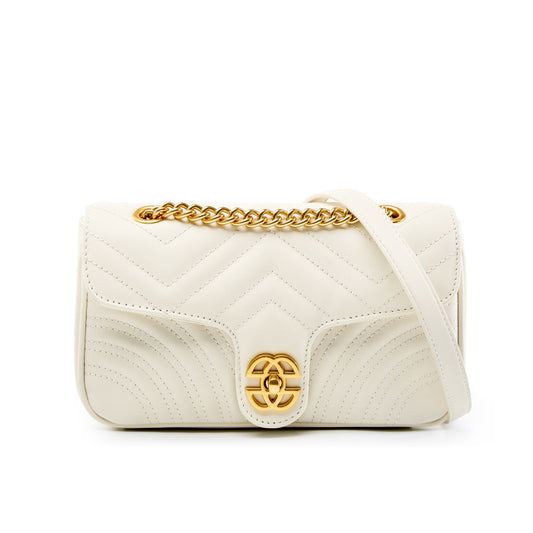 Women's Genuine Leather Love Diamond Chain Crossbody Bag