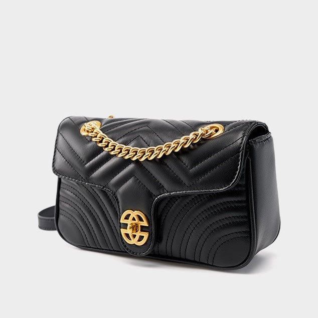 Umhängetasche Love Diamond Chain aus echtem Leder für Damen 