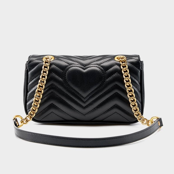 Umhängetasche Love Diamond Chain aus echtem Leder für Damen 