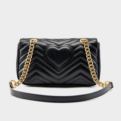 Umhängetasche Love Diamond Chain aus echtem Leder für Damen 
