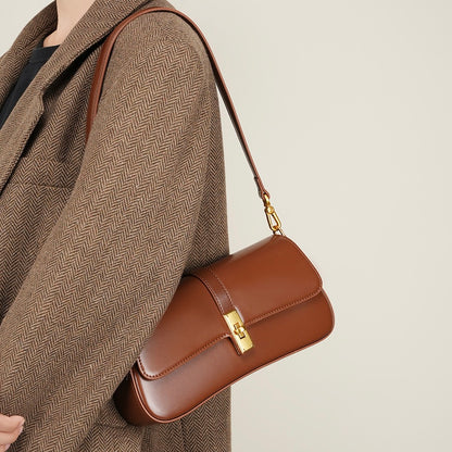 Women’s Genuine Leather Vintage Crossbody Shoulder Baguette Bag