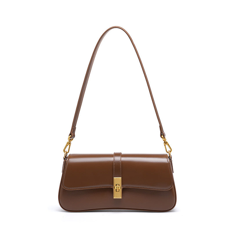Women’s Genuine Leather Vintage Crossbody Shoulder Baguette Bag