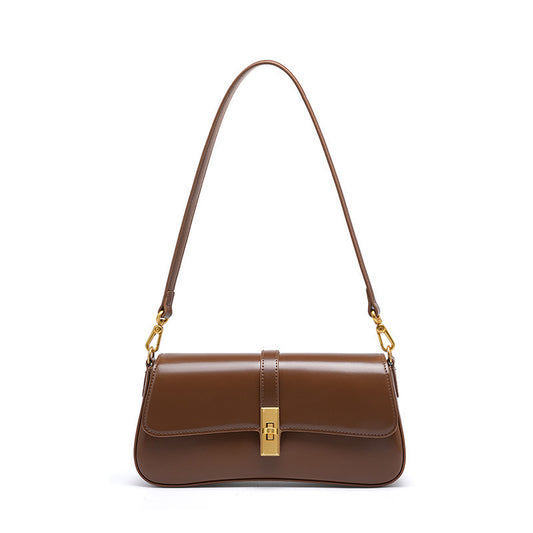 Women’s Genuine Leather Vintage Crossbody Shoulder Baguette Bag