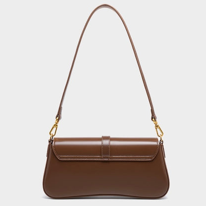 Women’s Genuine Leather Vintage Crossbody Shoulder Baguette Bag