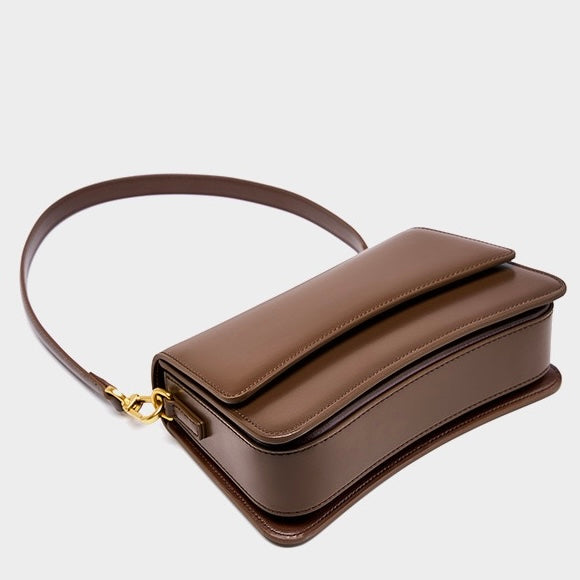 Women’s Genuine Leather Multifunctional Baguette Shoulder Bag with French Chic