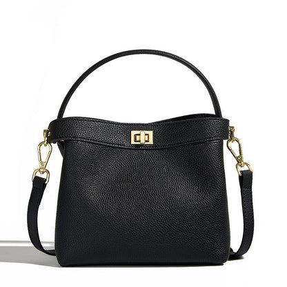 Women’s Genuine Leather Minimalist Bucket Bag