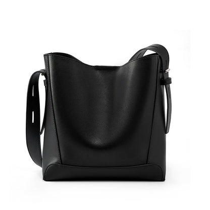 Sac seau surdimensionné en cuir véritable pour femme, à bandoulière et à bandoulière