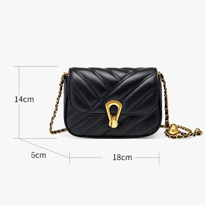 Damen-Umhängetasche aus echtem Leder mit Kette – 2025 Summer Luxe Edition 