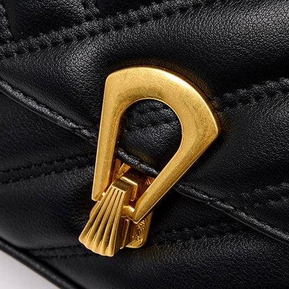 Damen-Umhängetasche aus echtem Leder mit Kette – 2025 Summer Luxe Edition 