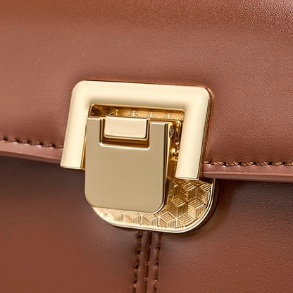 Damenhandtasche aus echtem Leder mit Hufeisenschnalle 