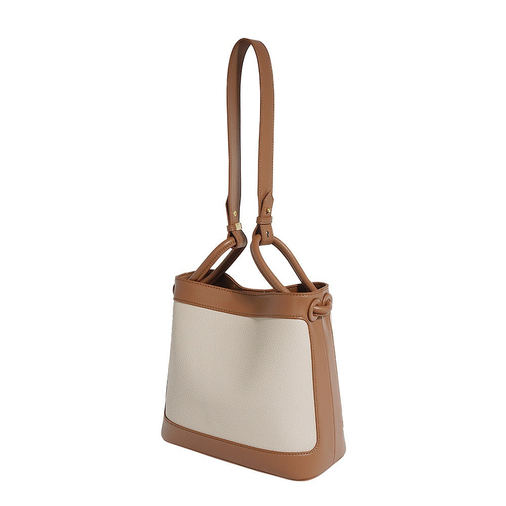 Women's Premium Genuine Leather Crossbody Handheld Commuting Bucket Bag