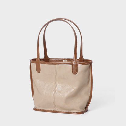 Women's Vintage Genuine Leather Tote with Pouch