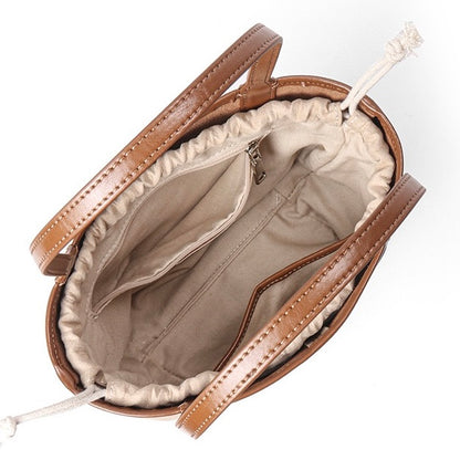 Women's Vintage Genuine Leather Tote with Pouch