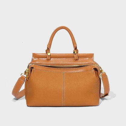 Women's Exquisite Genuine Leather Flip-Top Commuter Handbag