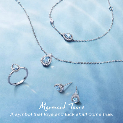 Ocean Blue Mermaid Tear Necklace
