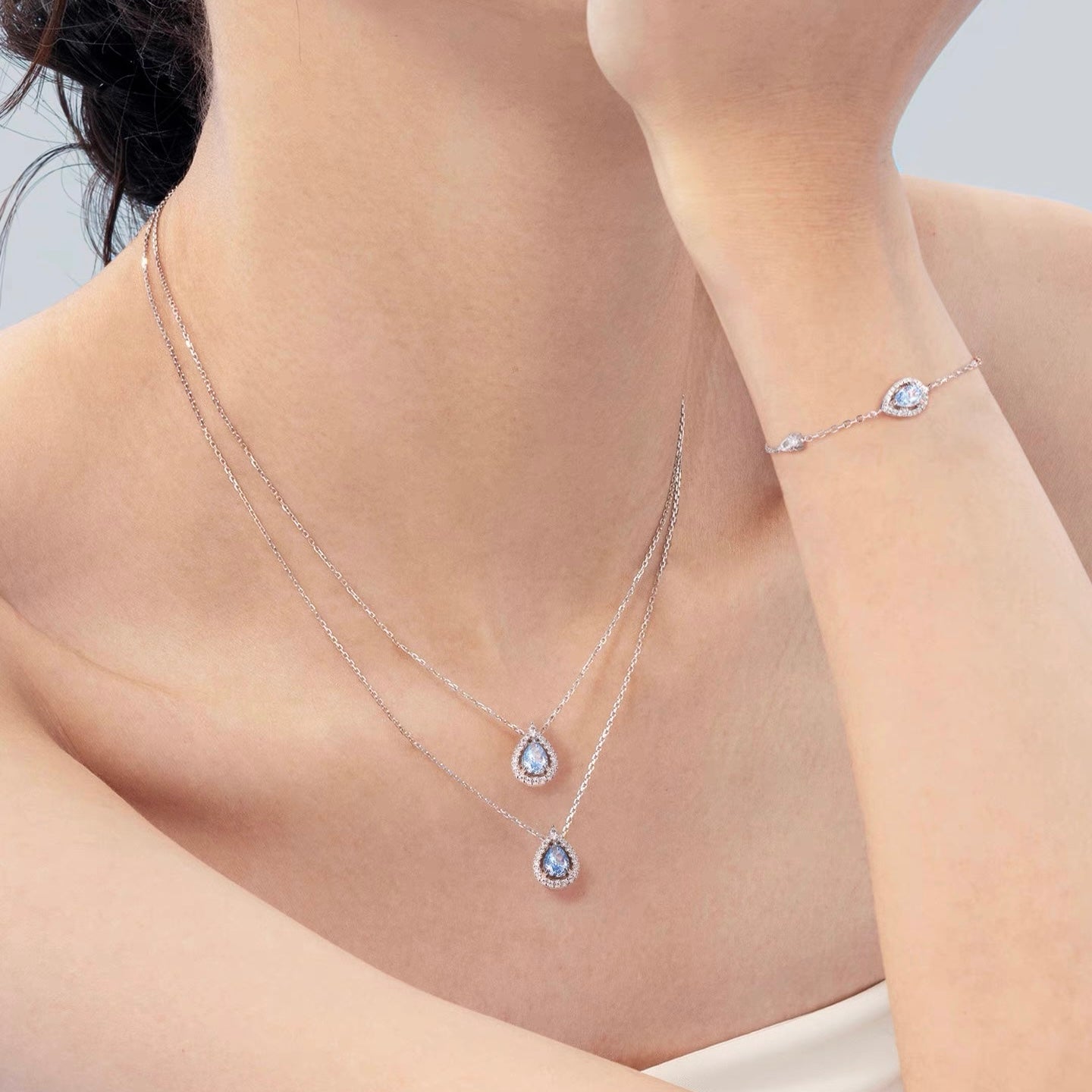 Ocean Blue Mermaid Tear Necklace