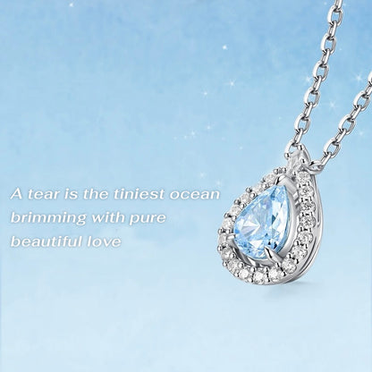 Ocean Blue Mermaid Tear Necklace