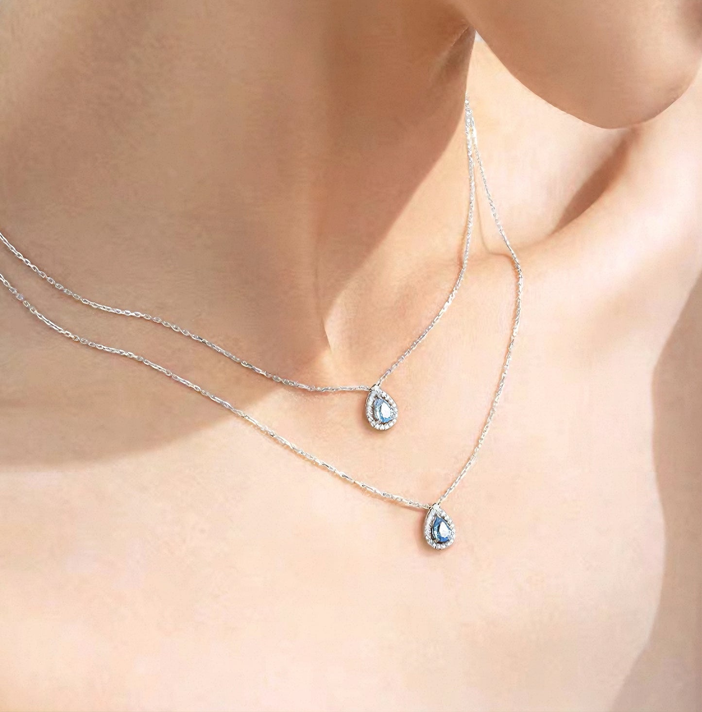 Ocean Blue Mermaid Tear Necklace